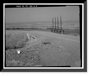Historic Framed Print, Merced Irrigation District, Edendale Creek Turnout & Weir, Hopeton vicinity, Merced County, CA - 4,  17-7/8" x 21-7/8"