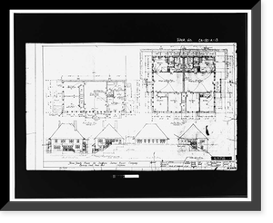 Historic Framed Print, Lee Vining Creek Hydroelectric System, Triplex Cottage, Lee Vining Creek, Lee Vining vicinity, Mono County, CA - 13,  17-7/8" x 21-7/8"