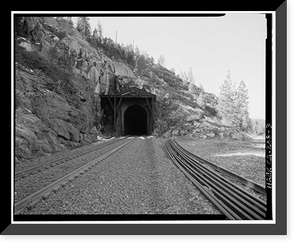 Historic Framed Print, Central Pacific Transcontinental Railroad, Tunnel No. 35, Milepost 176.62, Yuba Pass vicinity, Nevada County, CA - 3,  17-7/8" x 21-7/8"