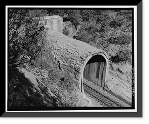 Historic Framed Print, Central Pacific Transcontinental Railroad, Tunnel No. 27, Milepost 133.9, Applegate vicinity, Placer County, CA - 3,  17-7/8" x 21-7/8"