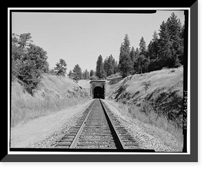 Historic Framed Print, Central Pacific Transcontinental Railroad, Tunnel No. 28, Milepost 134.75, Applegate vicinity, Placer County, CA,  17-7/8" x 21-7/8"