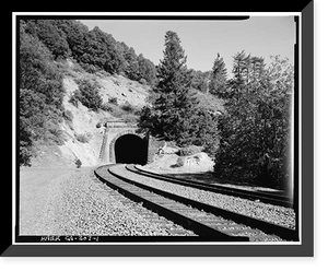 Historic Framed Print, Central Pacific Transcontinental Railroad, Tunnel No. 1, Milepost 164.34, Blue Canyon vicinity, Placer County, CA,  17-7/8" x 21-7/8"