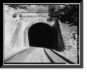 Historic Framed Print, Central Pacific Transcontinental Railroad, Tunnel No. 1, Milepost 164.34, Blue Canyon vicinity, Placer County, CA - 2,  17-7/8" x 21-7/8"