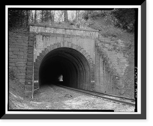 Historic Framed Print, Central Pacific Transcontinental Railroad, Tunnel No. 34, Milepost 145.4, Colfax vicinity, Placer County, CA - 3,  17-7/8" x 21-7/8"
