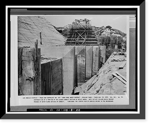 Historic Framed Print, Prado Dam, Outlet Works, Santa Ana River near junction of State Highways 71, Corona vicinity, Riverside County, CA - 23,  17-7/8" x 21-7/8"