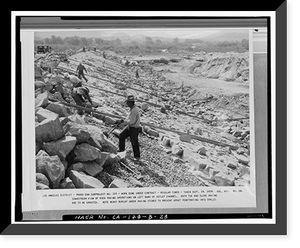 Historic Framed Print, Prado Dam, Outlet Works, Santa Ana River near junction of State Highways 71, Corona vicinity, Riverside County, CA - 27,  17-7/8" x 21-7/8"
