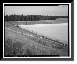 Historic Framed Print, Prado Dam, Spillway, Santa Ana River near junction of State Highways 71, Corona vicinity, Riverside County, CA - 2,  17-7/8" x 21-7/8"