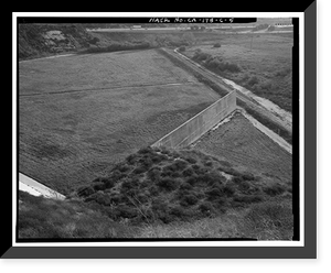 Historic Framed Print, Prado Dam, Spillway, Santa Ana River near junction of State Highways 71, Corona vicinity, Riverside County, CA - 3,  17-7/8" x 21-7/8"