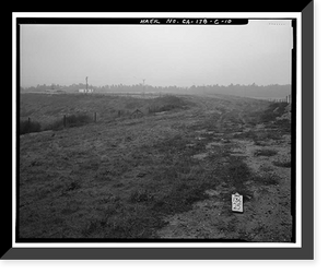 Historic Framed Print, Prado Dam, Spillway, Santa Ana River near junction of State Highways 71, Corona vicinity, Riverside County, CA - 8,  17-7/8" x 21-7/8"