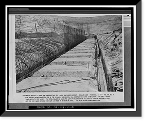 Historic Framed Print, Prado Dam, Spillway, Santa Ana River near junction of State Highways 71, Corona vicinity, Riverside County, CA - 15,  17-7/8" x 21-7/8"
