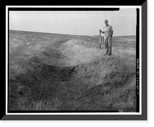 Historic Framed Print, Keefe-McDerby Mine Ditch, East of East Bidwell Street between Clarksville Ro, Folsom vicinity, Sacramento County, CA - 11,  17-7/8" x 21-7/8"