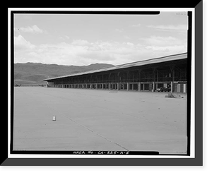 Historic Framed Print, Barstow-Daggett Airport, Hangar Shed No. 4, 39500 National Trails Highway, Daggett vicinity, San Bernardino County, CA - 5,  17-7/8" x 21-7/8"