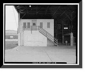 Historic Framed Print, Barstow-Daggett Airport, Hangar Shed No. 4, 39500 National Trails Highway, Daggett vicinity, San Bernardino County, CA - 8,  17-7/8" x 21-7/8"