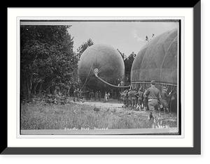 Historic Framed Print, Filling Army balloon,  17-7/8" x 21-7/8"