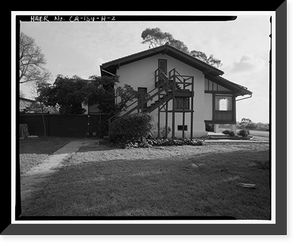 Historic Framed Print, Chollas Heights Naval Radio Transmitting Facility, Officer's Quarters, 6410 Zero Road, San Diego, San Diego County, CA - 2,  17-7/8" x 21-7/8"