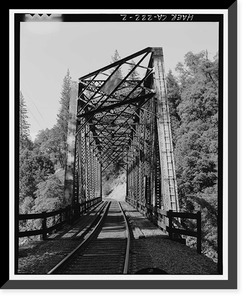 Historic Framed Print, Southern Pacific Railroad Shasta Route, Bridge No. 301.85, Milepost 301.85, Pollard Flat vicinity, Shasta County, CA - 2,  17-7/8" x 21-7/8"