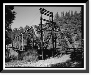 Historic Framed Print, Southern Pacific Railroad Shasta Route, Bridge No. 301.85, Milepost 301.85, Pollard Flat vicinity, Shasta County, CA - 3,  17-7/8" x 21-7/8"