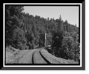 Historic Framed Print, Southern Pacific Railroad Shasta Route, Bridge No. 301.85, Milepost 301.85, Pollard Flat vicinity, Shasta County, CA - 5,  17-7/8" x 21-7/8"