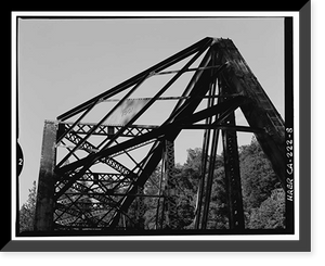 Historic Framed Print, Southern Pacific Railroad Shasta Route, Bridge No. 301.85, Milepost 301.85, Pollard Flat vicinity, Shasta County, CA - 8,  17-7/8" x 21-7/8"