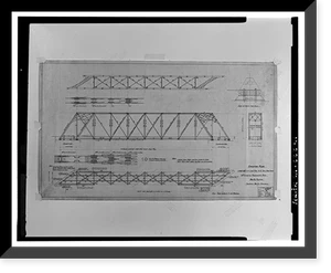 Historic Framed Print, Southern Pacific Railroad Shasta Route, Bridge No. 301.85, Milepost 301.85, Pollard Flat vicinity, Shasta County, CA - 11,  17-7/8" x 21-7/8"