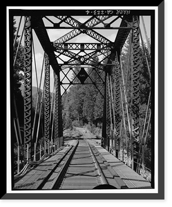 Historic Framed Print, Southern Pacific Railroad Shasta Route, Bridge No. 310.58, Milepost 310.58, Sims vicinity, Shasta County, CA - 4,  17-7/8" x 21-7/8"