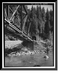 Historic Framed Print, Southern Pacific Railroad Shasta Route, Bridge No. 310.58, Milepost 310.58, Sims vicinity, Shasta County, CA - 12,  17-7/8" x 21-7/8"