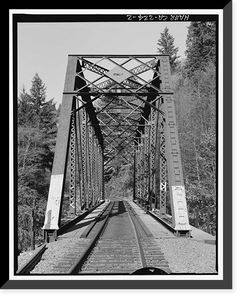 Historic Framed Print, Southern Pacific Railroad Shasta Route, Bridge No. 324.99, Milepost 324.99, Shasta Springs vicinity, Siskiyou County, CA - 2,  17-7/8" x 21-7/8"