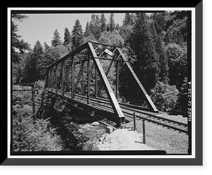 Historic Framed Print, Southern Pacific Railroad Shasta Route, Bridge No. 324.99, Milepost 324.99, Shasta Springs vicinity, Siskiyou County, CA - 4,  17-7/8" x 21-7/8"