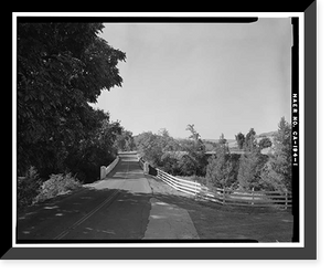 Historic Framed Print, Pleasants Valley Road Bridge, Spanning Pleasants Creek at Pleasants Valley Road, Vacaville vicinity, Solano County, CA,  17-7/8" x 21-7/8"