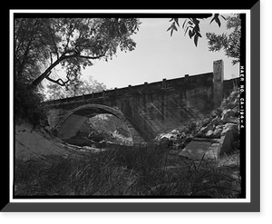 Historic Framed Print, Pleasants Valley Road Bridge, Spanning Pleasants Creek at Pleasants Valley Road, Vacaville vicinity, Solano County, CA - 4,  17-7/8" x 21-7/8"