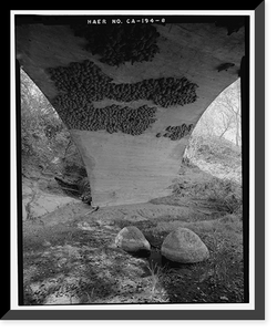 Historic Framed Print, Pleasants Valley Road Bridge, Spanning Pleasants Creek at Pleasants Valley Road, Vacaville vicinity, Solano County, CA - 8,  17-7/8" x 21-7/8"