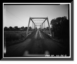 Historic Framed Print, Weidemeyer Bridge, Spanning Thomes Creek at Rawson Road, Corning vicinity, Tehama County, CA - 5,  17-7/8" x 21-7/8"