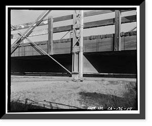 Historic Framed Print, Weidemeyer Bridge, Spanning Thomes Creek at Rawson Road, Corning vicinity, Tehama County, CA - 14,  17-7/8" x 21-7/8"