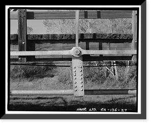 Historic Framed Print, Weidemeyer Bridge, Spanning Thomes Creek at Rawson Road, Corning vicinity, Tehama County, CA - 27,  17-7/8" x 21-7/8"