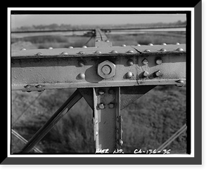 Historic Framed Print, Weidemeyer Bridge, Spanning Thomes Creek at Rawson Road, Corning vicinity, Tehama County, CA - 36,  17-7/8" x 21-7/8"