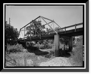 Historic Framed Print, Red Bank Creek Bridge, Spanning Red Bank Creek at Rawson Road, Red Bluff vicinity, Tehama County, CA - 8,  17-7/8" x 21-7/8"
