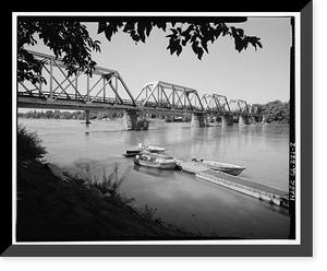 Historic Framed Print, Southern Pacific Railroad Shasta Route, Bridge No. 210.52, Milepost 210.52, Tehama vicinity, Tehama County, CA - 2,  17-7/8" x 21-7/8"