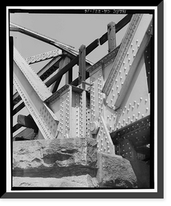 Historic Framed Print, Southern Pacific Railroad Shasta Route, Bridge No. 210.52, Milepost 210.52, Tehama vicinity, Tehama County, CA - 14,  17-7/8" x 21-7/8"