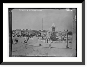 Historic Framed Print, Place de la Concorde, Paris,  17-7/8" x 21-7/8"