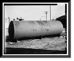 Historic Framed Print, Rocky Mountain Arsenal, Laundry Facility Tank, December Seventh Avenue & D Street, Commerce City, Adams County, CO,  17-7/8" x 21-7/8"