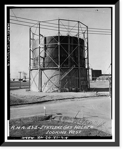 Historic Framed Print, Rocky Mountain Arsenal, West Gas Holder, December Seventh Avenue & D Street, Commerce City, Adams County, CO - 4,  17-7/8" x 21-7/8"