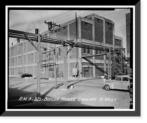 Historic Framed Print, Rocky Mountain Arsenal, Boiler Plant-Central Gas Heat Plant, 1022 feet South of December Seventh Avenue; 525 fe, Commerce City, Adams County, CO - 9,  17-7/8" x 21-7/8"