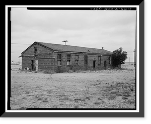 Historic Framed Print, Rocky Mountain Arsenal, Administration-Laboratory- Change House-Bomb Rail, 420 feet South of December Seventh Avenue; 530 fee, Commerce City, Adams County, CO,  17-7/8" x 21-7/8"