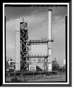 Historic Framed Print, Rocky Mountain Arsenal, Pesticide Incinerator-Precipitator, 260 feet South of December Seventh Avenue; 1840 fe, Commerce City, Adams County, CO - 3,  17-7/8" x 21-7/8"
