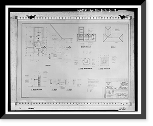 Historic Framed Print, Cape Canaveral Air Station, Launch Complex 17, Facility 28425, East end of Lighthouse Road, Cape Canaveral, Brevard County, FL - 9,  17-7/8" x 21-7/8"
