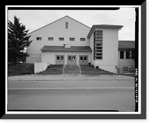 Historic Framed Print, Kodiak Naval Operating Base, Gymnasium, U.S. Coast Guard Station, Kodiak, Kodiak Island Borough, AK - 10,  17-7/8" x 21-7/8"