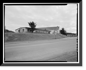Historic Framed Print, Kodiak Naval Operating Base, Gymnasium, U.S. Coast Guard Station, Kodiak, Kodiak Island Borough, AK - 12,  17-7/8" x 21-7/8"