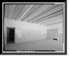Historic Framed Print, Pinon Boarding School, Classroom Building, Navajo Route 41, North of Navajo Route 4, Pinon, Navajo County, AZ - 14,  17-7/8" x 21-7/8"