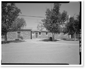 Historic Framed Print, Pinon Boarding School, Dormitories, Navajo Route 41, North of Navajo Route 4, Pinon, Navajo County, AZ - 3,  17-7/8" x 21-7/8"