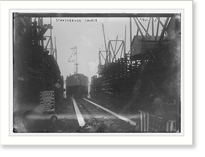Antique Photo Print - STRATHNAVER launch - Framed Wall Art Gift Idea